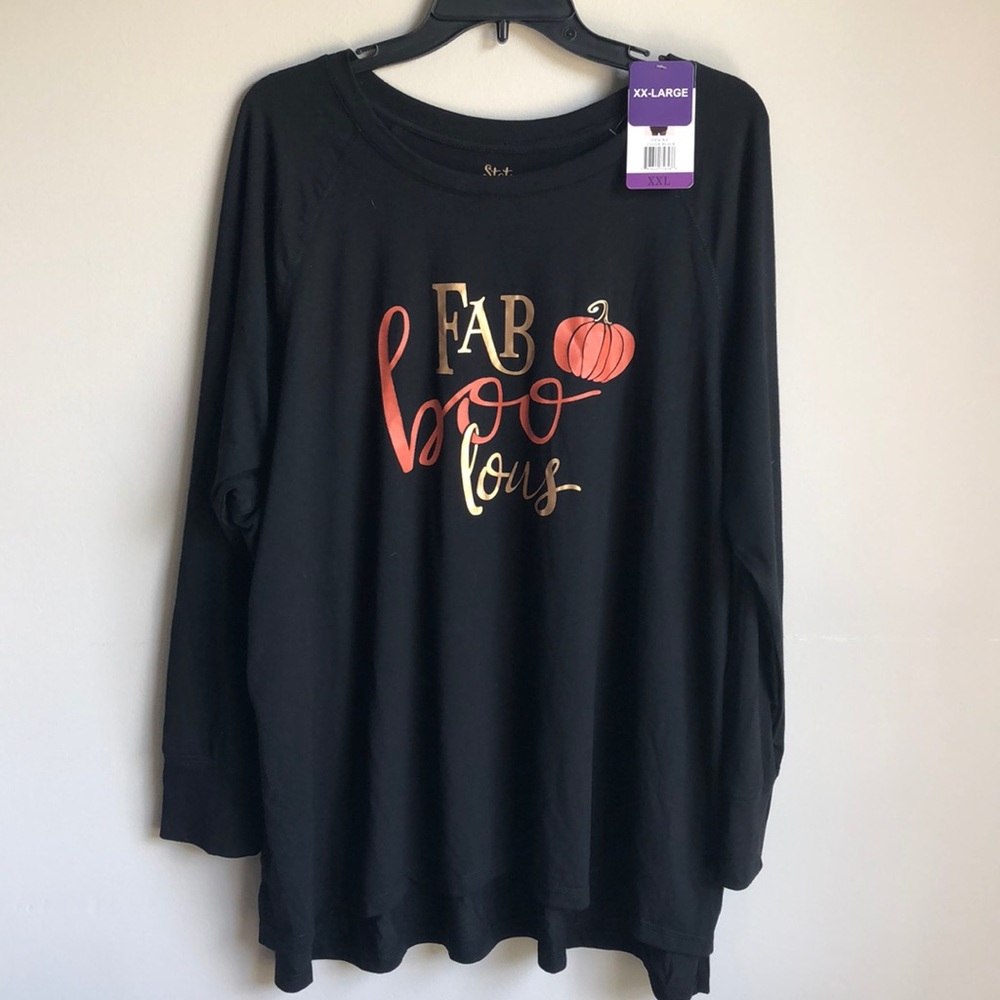 NWT state of mind black fab boo Lous tshirt